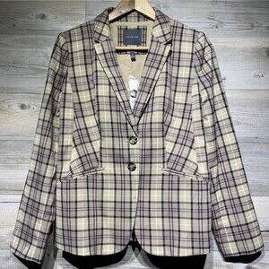 The Limited Blazer The New Drew Heather Plaid Jacket Lined Size 6 Office Career